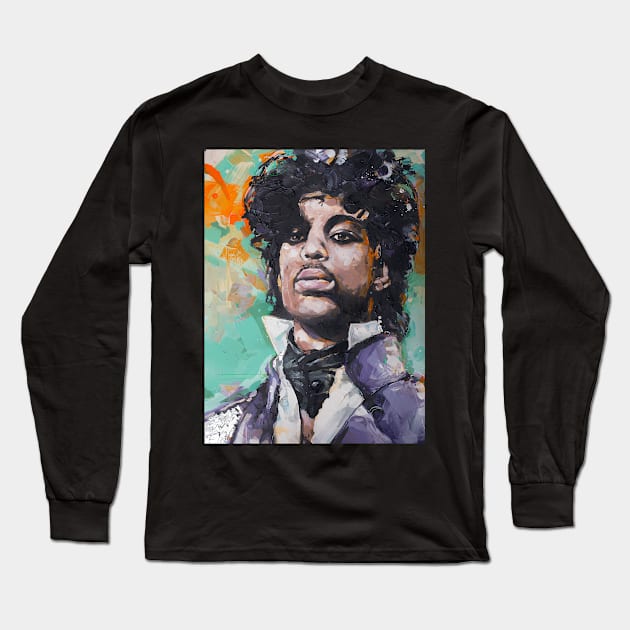 Prince Painting Long Sleeve T-Shirt by keng-dela